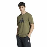 Adidas JI6768 Yeşil Camo Logo Günlük Stil Erkek T-Shirt