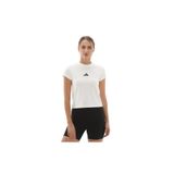 adidas Kadın T-Shirt, Kısa Kollu, Beyaz, L