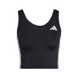 adidas Kadınlar İçin Train Essentials 3-Stripes Crop Atlet XL Siyah Dokuma Kumaş Nefes Alabilir Tasarım