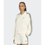 Adidas KD1401-001 Beyaz Terry Towel V Neck Long Sleeves Polo Shirt Kadın Sweatshirt