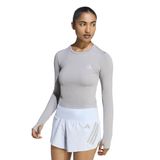 Adidas KE8418 Run Ess LS W Gri Bisiklet Yaka Dar Kadın T-Shirt