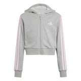 adidas Kız Çocuk JG 3S FT FZ CRO Sweatshirt MGREYH/CLPINK 7-8A