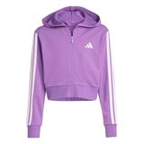 adidas Kız Çocuk Sweatshirt KE3013 JG 3S FT FZ CRO, 164, 5003344540, Mor, kız-çocuk