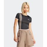 adidas Knitted 3-Stripes Short Tee Kadın Siyah Tişört - JJ0960-001