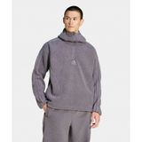 Adidas KR5186-001 Gri Borg Fleece Teamgeist 1/4 Zip Hoodie Erkek Sweatshirt