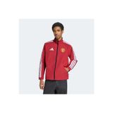 adidas Manchester United Erkek Spor Sweatshirt, Dik Yaka, Tam Fermuarlı, Kırmızı, 3XL