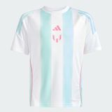 adidas MESSI TR JSY Y Unisex Çocuk Kısa Kollu Forma/Tişört, white/semi flash aqua, 11-12 Yaş