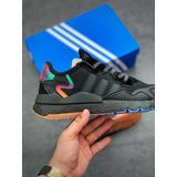 Adidas Nite Jogger Renkli Siyah Sneaker Ayakkabı