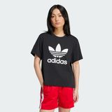 Adidas Originals Adicolor Trefoil Boxy Tee Kadın Siyah Dokuma Kumaşlı Rahat Kesim Tişört