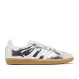 adidas Originals Samba Kadın Spor Ayakkabı, Gümüş Metalik Çatlak Deri, 40 EU