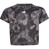 Adidas Performance IA3021 Essentials AEROREADY Seasonal Print Crop Tee Kids - 5 - 6 Yaş - Siyah - Gri