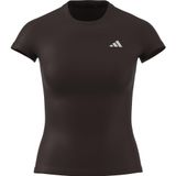 adidas Power Essentials Workout Contour Yuvarlak Yaka Tişört, S, 01-JZ3312-1, Kahverengi, Kadın