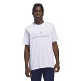adidas Rose Thorn Yuvarlak Yaka Tişört, L, 01-JZ7529-2, Beyaz, Erkek