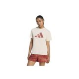 adidas Run Ess Bl T W Kadın Spor T-shirt, Bej, M Beden