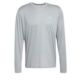 adidas Run Ess LS M Erkek Uzun Kollu Gömlek, medium grey heather, M
