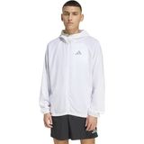 Adidas Running Essentials Erkek Beyaz Kapüşonlu Ceket