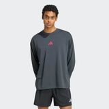 Adidas Running State Of Mind Grafik Gri - Kırmızı Erkek Uzun Kollu T-Shirt KS7244 - Gri - Kirmizi