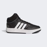 adidas Sportswear GW0402 Hoops Mid Spor Ayakkabı Çocuklar İçin Düz Taban Sentetik Siyah - Beyaz Renk