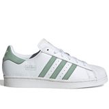 Adidas Superstar Womens Leather Sneaker White Hakiki Deri Kadın Günlük Spor Ayakkabı Beyaz Yeşil