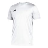 Adidas T19 SS JSY Çizgili Beyaz Erkek T-shirt