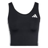adidas Train Essentials Kadın 3 Çizgili Kısa Kolsuz Tişört, Siyah/Beyaz, M
