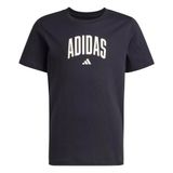 Adidas Üniseks Çocuk Collegiate Graphic T-Shirt Junior T-Shirt, Siyah/Beyaz (Off White), 11-12 Yıl