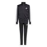 adidas Üniseks Çocuk Essentials Climacool Çizgili Eşofman Takımı, Siyah/beyaz, 11-12 Years