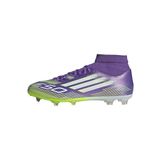 adidas Üniseks F50 League Mid Firm Ground/Multi Ground Football Bot Futbol Ayakkabısı, Purple Rush Cloud White Lucid Lemon, 36 EU