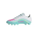 adidas Üniseks Kids F50 Messi Club Firm Ground/Multi Ground Kids Futbol Ayakkabısı, Ftwr White Lucid Pink Flash Aqua, 32 EU