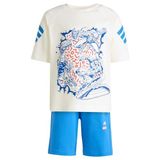 adidas Üniseks Kids Marvel Avengers Tişört Seti, Off White/ray Blue, 7-8 Years