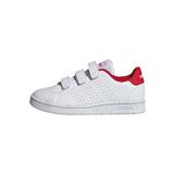 adidas Unisex Çocuk Advantage Lifestyle Court Hook-and-Loop Shoes Tenis Ayakkabısı, Cloud White Cloud White Scarlet, 33 EU