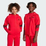adidas Unisex Çocuk Ceket J FI 3S FZ HD JJ4802 - Kırmızı - 7 - 8 Yaş