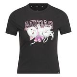 adidas W CO CAT CRO T Kadın Grafik Baskılı Tişört (Kısa Kollu), M