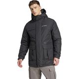 adidas Xpl Gd Parka Erkek Outdoor Montu IX7935 Siyah - 2XL - 3XL - White-Stripe