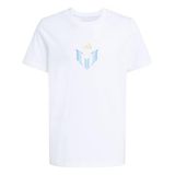 adidas Y MESSI G T Erkek Çocuk Baskılı/Desenli Kısa Kollu Tişört, white, 9-10 Yaş
