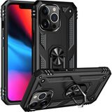 Adige Apple iPhone 13 Pro Max Vega Yüzüklü Standlı Darbe Korumalı Siyah Kılıf