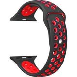Adige Apple Watch 11 46MM Kordon Kayış Silikon Delikli Soft - Siyah - Kırmızı