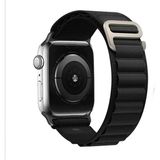 Adige Apple Watch 7 45MM Kordon Kayış Kumaş Alpine - Siyah