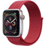 Adige Apple Watch 8 45MM Kordon Kayış Kumaş Cırtlı - Kırmızı