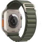 Adige Apple Watch 9 45MM Kordon Kayış Kumaş Alpine - Yeşil