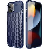 Adige Iphone 14 Plus Kılıf Negro Karbon Desen Silikon - Lacivert