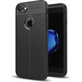 Adige iPhone 7 Kılıf Niss Deri Görünümlü Silikon - Siyah
