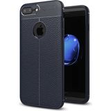 Adige iPhone 7 Plus Kılıf Niss Deri Görünümlü Silikon - Lacivert