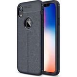 Adige iPhone Xr Kılıf Niss Deri Görünümlü Silikon - Lacivert