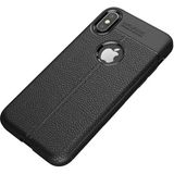 Adige iPhone Xs Max Kılıf Niss Deri Görünümlü Silikon - Siyah