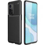 Adige Oneplus 9 Pro Kılıf Negro Karbon Desen Silikon + Ekran Koruyucu - Siyah