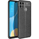 Adige Oppo A15 Kılıf Niss Deri Görünümlü Silikon - Siyah