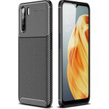 Adige Oppo Reno 3 Kılıf Negro Karbon Desen Silikon - Siyah