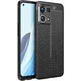 Adige Oppo Reno 7 4g Kılıf Niss Deri Görünümlü Silikon - Siyah