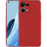 Adige Oppo Reno 7 4g Kılıf Premier Silikon + Ekran Koruyucu - Kırmızı